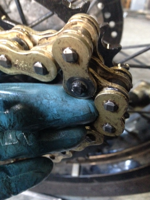 Dトラッカー KLX250 リアスプロケ交換 チェーン交換